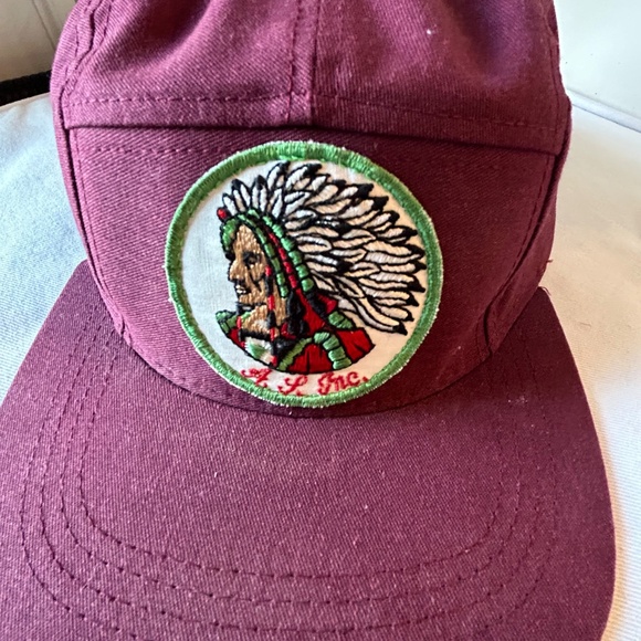 Vintage-Style A.I. Inc. "Indians" Hat - Maroon Snapback - Picture 2 of 8